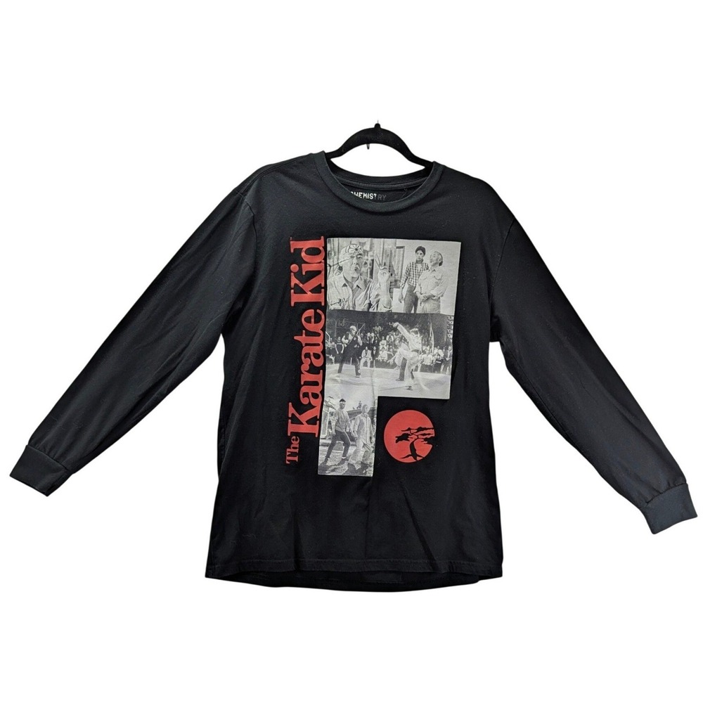 Chemistry The Karate Kid Graphic Long Sleeve Shirt Mens Medium Black 80s Movie